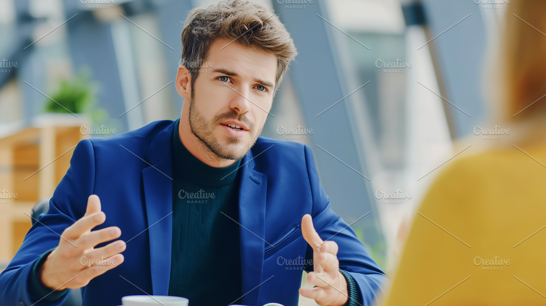 Young businessman in a blue suit, a Business Photo by MistyDay