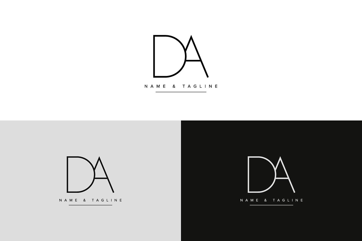 Initial letters monogram logo DA, a Branding & Logo Template by Aleesher