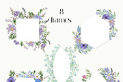 Dusk Blue Watercolor Florals, a Decorative Illustration by Catch the Dream Art (Thumbnail 5 of 12)