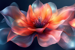 Vibrant and ethereal flower illustra, a Photo by Tanuart