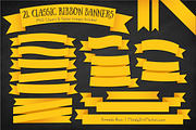 Yellow Ribbon Banner Clipart, an Illustration by Amanda Ilkov (Thumbnail 2 of 4)