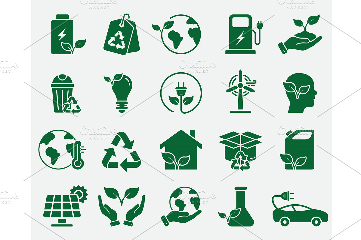 Renewable Resource Icons Set, an Object Illustration by Gentle Studio