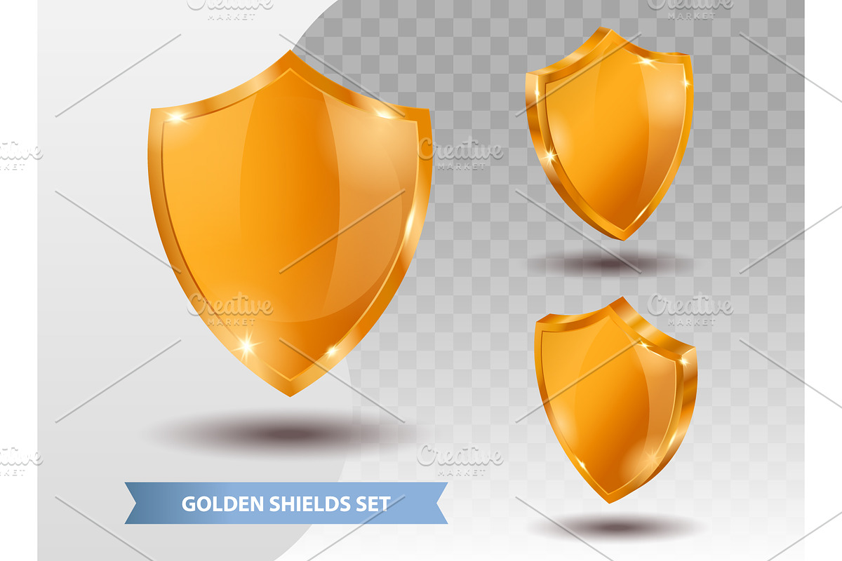 Golden shield protection symbols, an Object Illustration by Yayasya (Photo 1 of 3)