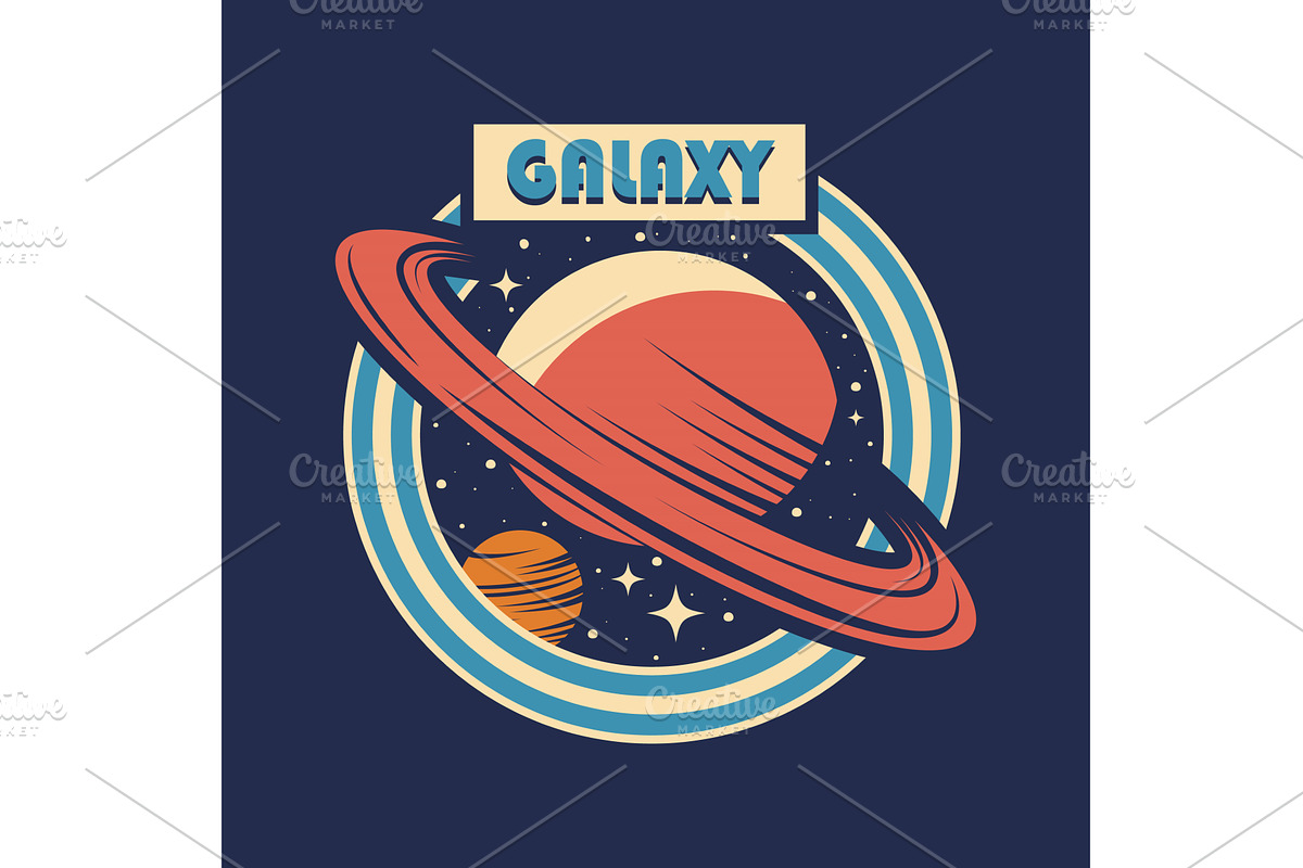 Space label or cosmos patch with, an Object Illustration by Elegant Solution