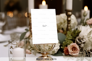 5x7 Table Number Mockup Wedding Sign