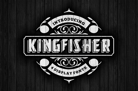 KingFisher Display font in 4 version, a Serif Font by Vintage Font Lab