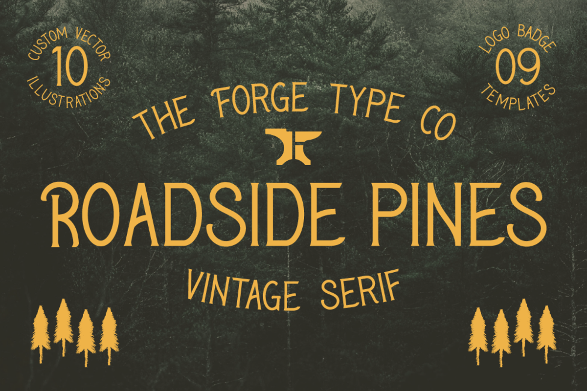 Roadside Pines - Vintage Serif
