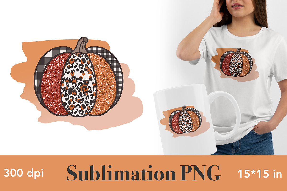 Pumpkin Sublimation PNG, a Seasonal Illustration by GlamArtZhanna (Photo 3 of 3)