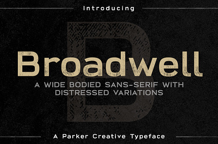 Broadwell Distressed Font, a Sans Serif Font by Parker Creative