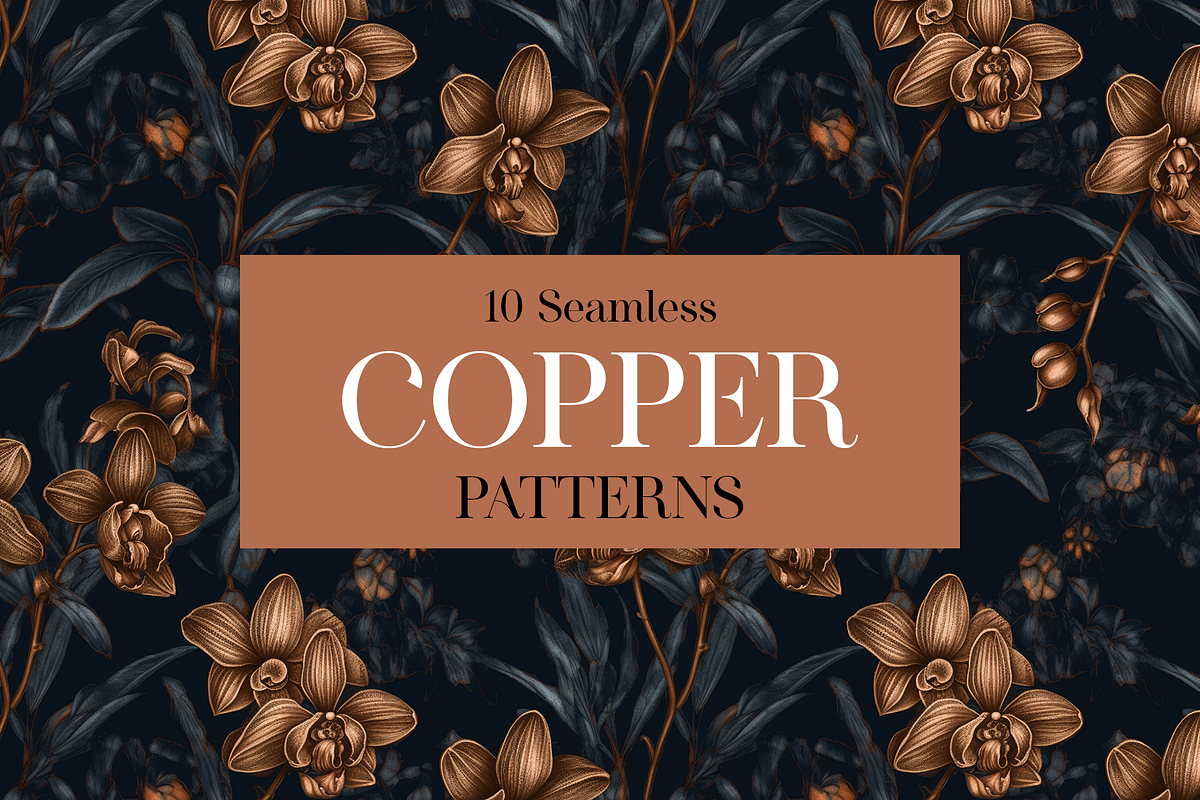 10 Copper Botanica Patterns, a Pattern Graphic by Motifs (Photo 5 of 12)