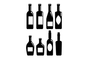 set red wine bottles, a Food Illustration by studiogstock