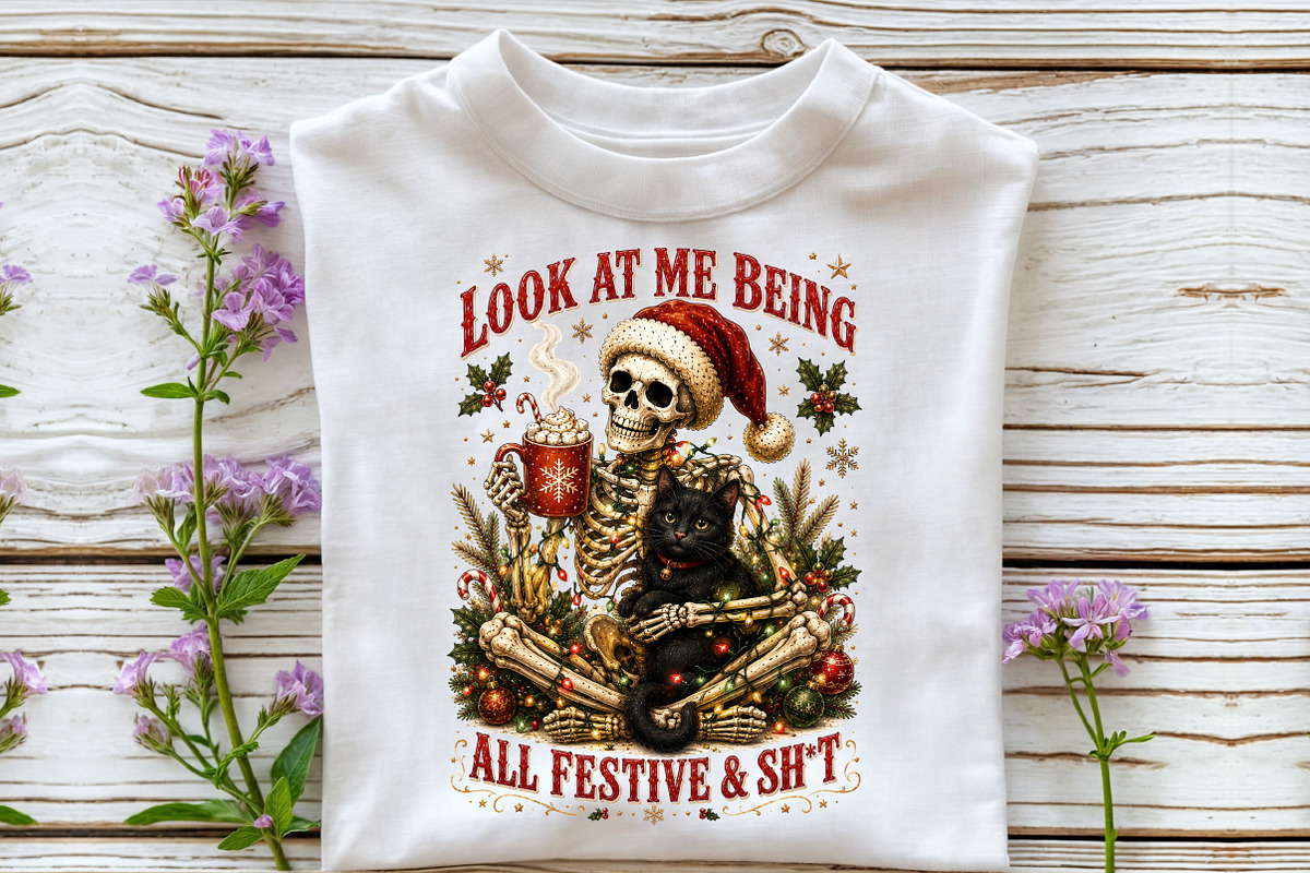 Funny Christmas Png, Snarky Skeleton, a Seasonal Illustration by Sublimation Artist (Photo 3 of 9)