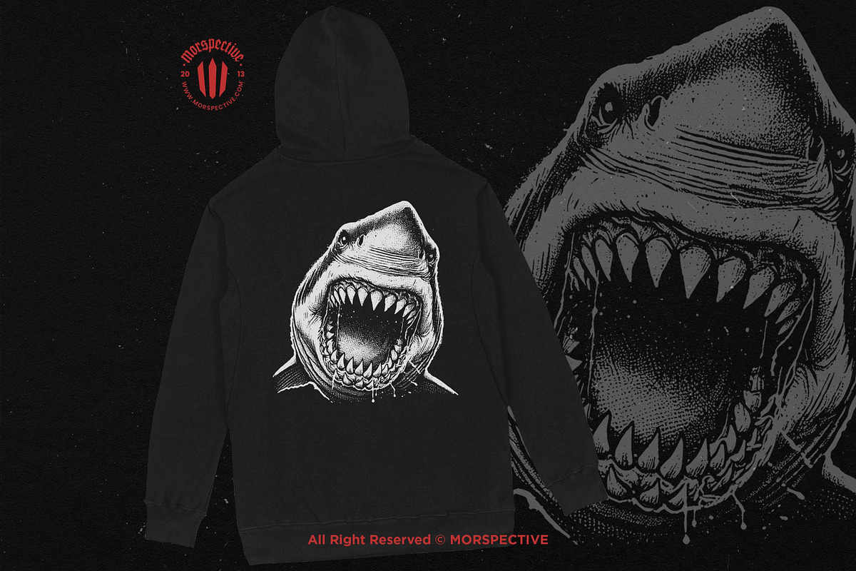 10 Bundle Dark Art Shark Fish Beast, an Illustration by Morspective (Photo 4 of 7)