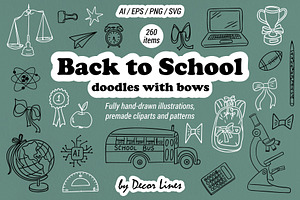 Back To School Doodles With Bows