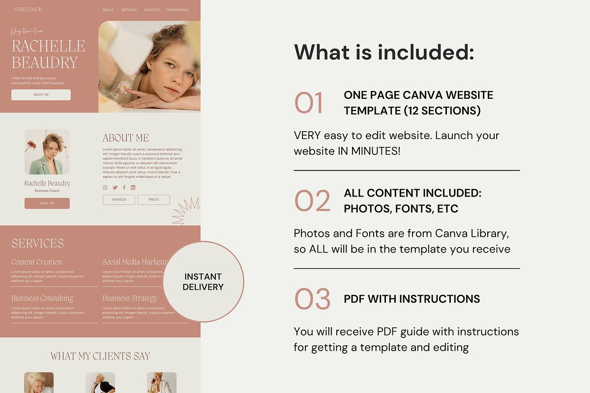 Elegant Coach Canva Website Template, a Websites & App Template by Eden Origin Studio (Photo 3 of 11)