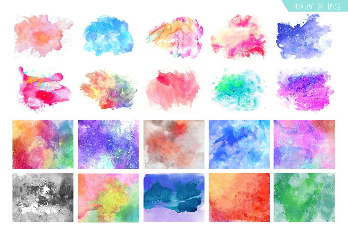 50%OFF WATERCOLOR Textures + Bonus, a Texture Graphic by WG DESIGN (Photo 5 of 6)