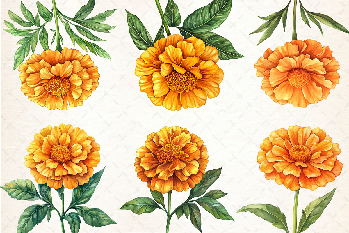 Marigold Flower Bloom Clipart, an Illustration by Rose Art (Photo 4 of 8)