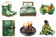 Black Girl Winter Evening Clipart, an Illustration by OK Design (Thumbnail 3 of 5)
