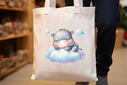 Adorable Baby Hippo Clipart, a Seasonal Illustration by Rose Art (Thumbnail 6 of 6)