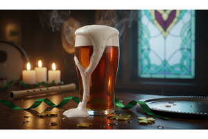 Mug of frothy dark beer sits on a, a Food & Drink Photo by Igor Tichonow