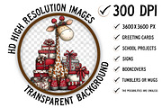 Whimsical Christmas Giraffe Clipart, an Illustration by Craft Nest (Thumbnail 5 of 8)