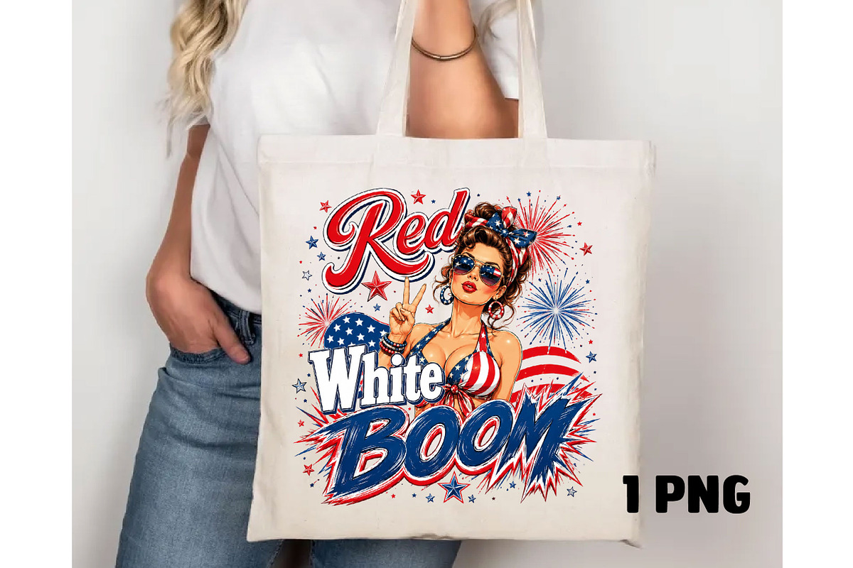 Red White and Boom 4th July PNG, a Seasonal Illustration by DreamCafeArt (Photo 6 of 6)