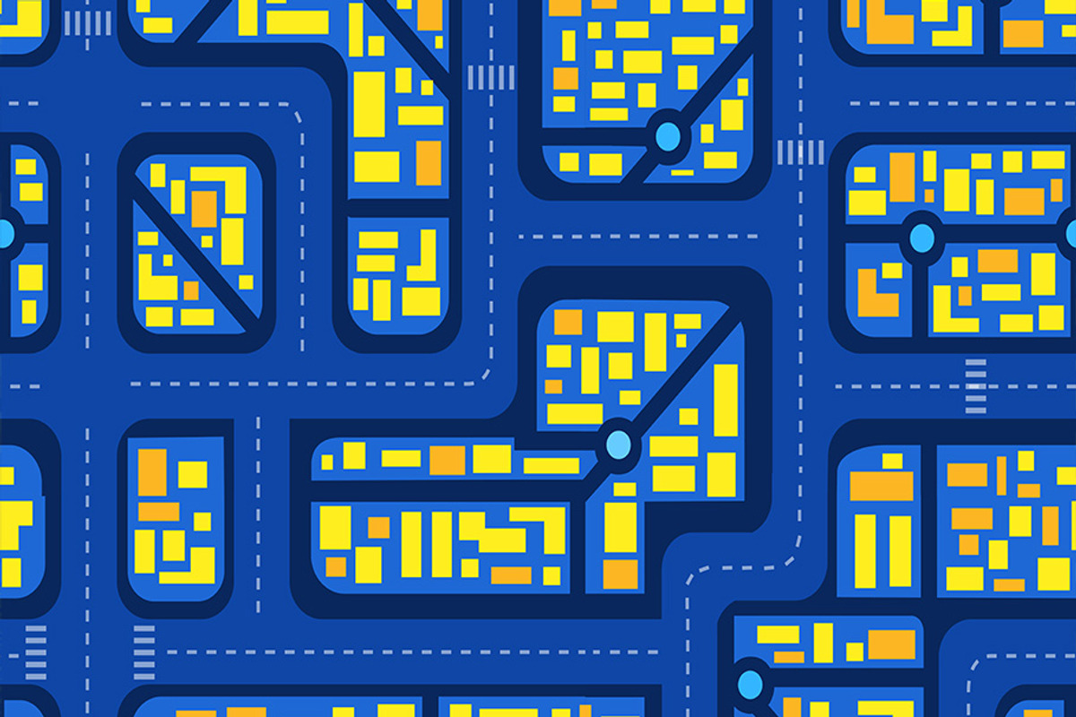 City map set seamless pattern, a Pattern Graphic by AlexZeL