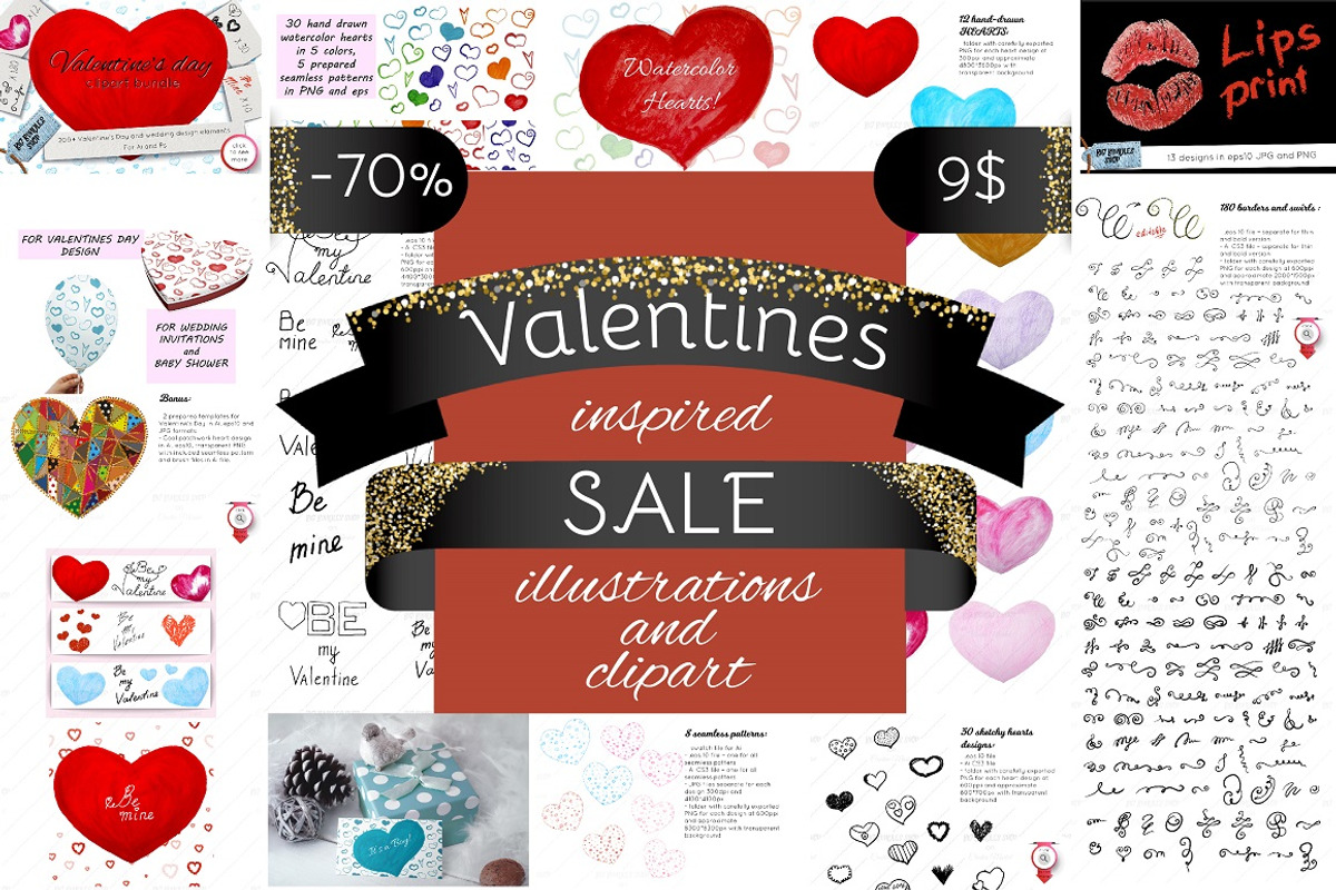70% off Valentines inspired SALE, a Graphic by Big Bundles Shop (Photo 1 of 14)