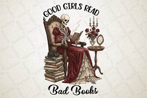 Good Girls Read Bad Books PNG, an Illustration by DreamPrint404
