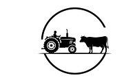 Rustic farm tractor and cow design, an Illustration by Amazin_art (Thumbnail 24 of 30)