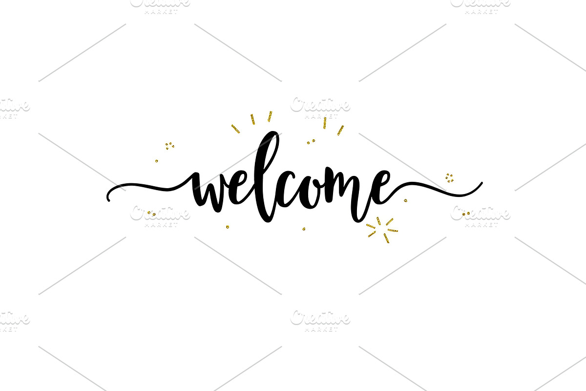 Hand drawn lettering Welcome, a Decorative Illustration by Elen_Art
