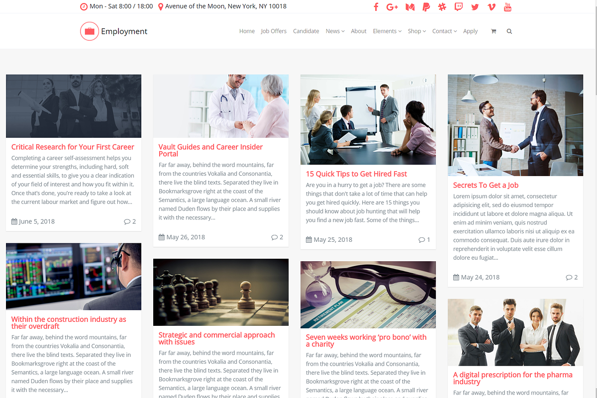Employment WordPress Theme, a WordPress Template by Visualmodo (Photo 9 of 24)