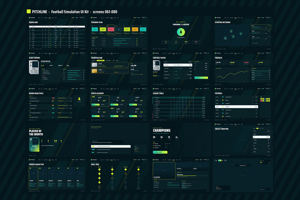 Football Game UI Kit, 100 Screens, an UI Kit Template by pawellpi (Photo 10 of 117)