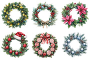 Christmas Wreath Drawing Clipart, an Illustration by Daily.Designs (Thumbnail 3 of 5)