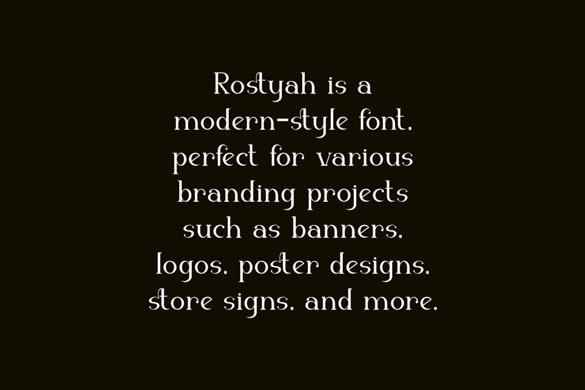 Rostyah - Elegant Serif Font, a Serif Font by Iqsiart Studio (Photo 5 of 8)