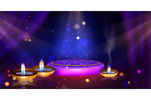 Diwali scene with purple platform, an Object Illustration by art PVP - market