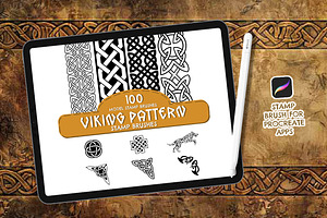 100 Viking pattern Stamp Brush