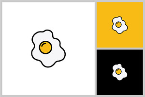 Fried Egg Icon Vector Illustration, a Branding & Logo Template by quadrazo