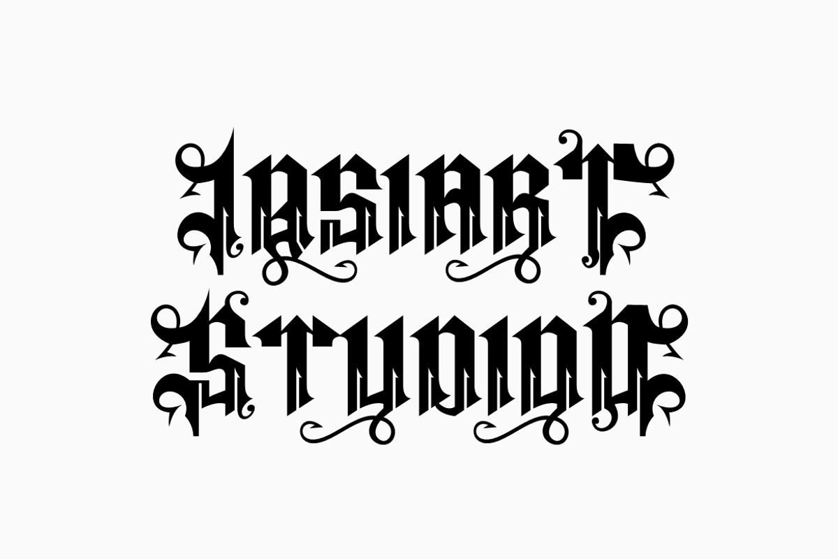 Megas Blemor - Tattoo Font, a Blackletter Font by Iqsiart Studio (Photo 4 of 10)