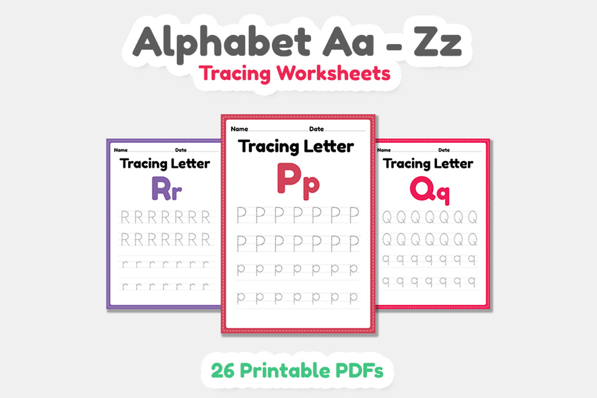 Tracing Alphabet Letter a to z, an Education Illustration by TukTuk Design (Photo 6 of 9)