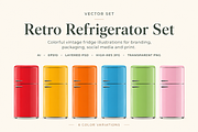 Fridge. Vector Set., an Object Graphic by Gomolach (Thumbnail 1 of 8)