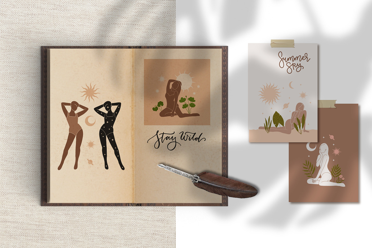 Summer Female Boho Graphics Set, a Decorative Illustration by Lana Sham (Photo 11 of 13)