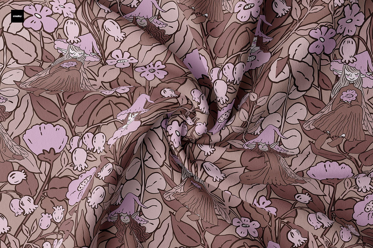 Green Camouflage Fairies Pattern, a Pattern Graphic by Lady Bruniere Design (Photo 11 of 14)