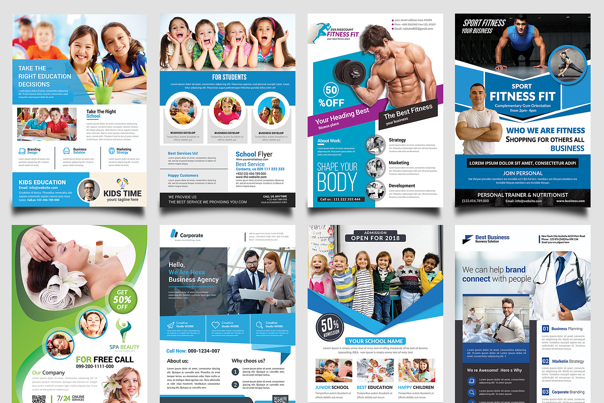 New-150 Multipurpose Flyers Bundle, a Flyer Template by AfzaalGraphics (Photo 18 of 35)