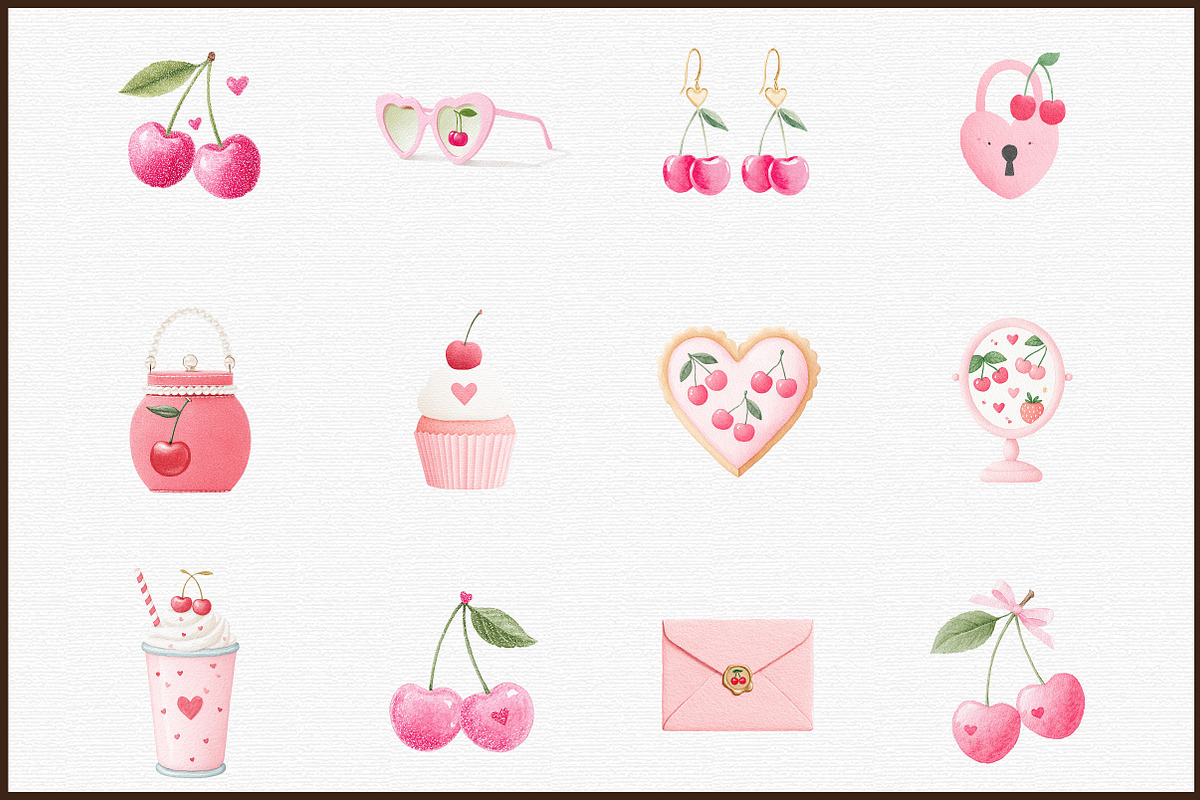Cherry Coquette Pink Valentine Clipa, an Illustration by Sublimation Artist (Photo 3 of 6)