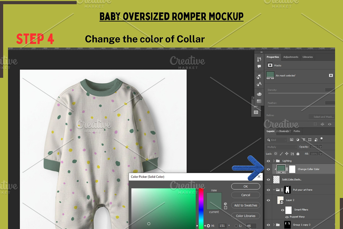 Baby oversized Romper Mockup, a Hoody Mockup by Nora Gad (Photo 5 of 16)