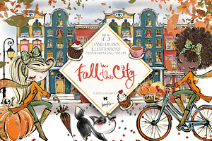 Fall City Autumn Bike PNG Clipart, a Seasonal Illustration by KaramfilaS