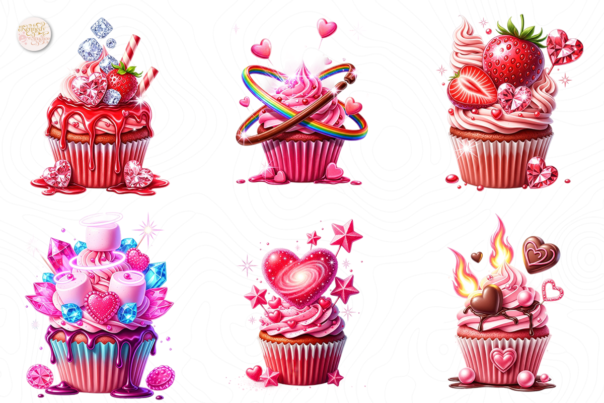 Valentine Cupcake PNG Clipart, an Illustration by KennedyStudio (Photo 3 of 5)
