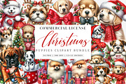 Christmas Puppies Clipart Bundle, an Illustration by SinaCreation (Thumbnail 1 of 7)