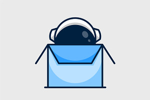 robot gift box cartoon logo, a Branding & Logo Template by OmerStudio